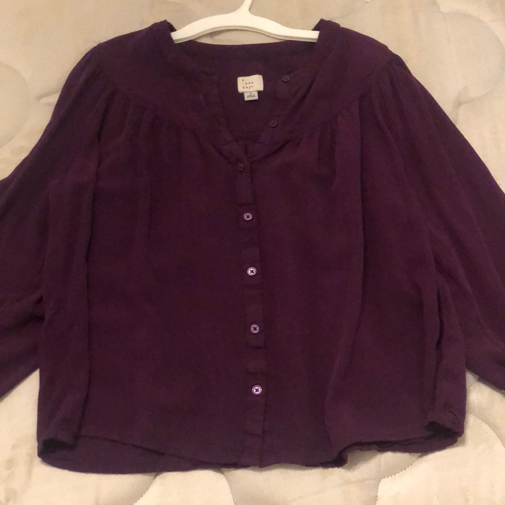 A New Day purple peasant blouse